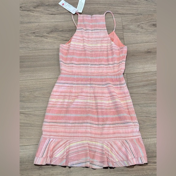 NWT! Parker Jay’s Sleeveless Fitted Ruffle Front Dress in Sunset Stripe Size 4 - Picture 6 of 12